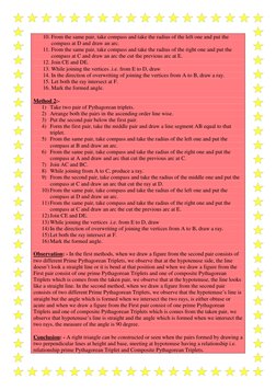 10. From the same pair, take compass and take the radius of the left one and put the 
compass at D and draw an arc. 
11. From
