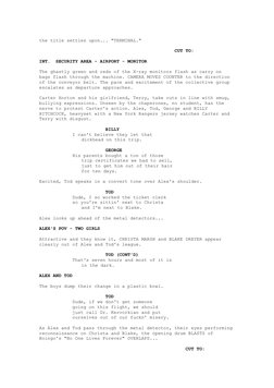 the title settles upon... "TERMINAL."
                                                 CUT TO:
INT.  SECURITY AREA - AIRPORT