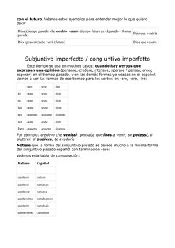 con el futuro. Véanse estos ejemplos para entender mejor lo que quiero 
decir:
Disse (tiempo pasado) che sarebbe venuto (tiem