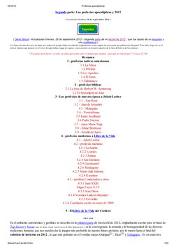 04/10/13
Profecías  (https://twitter.com/share)apocalípticas
dbloud.free.fr/profe12.htm
1/33
Segunda  (http://dbloud.free.fr/