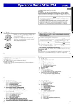 Casio Protrek 5114/5214 Manual | PDF | Watch | Compass