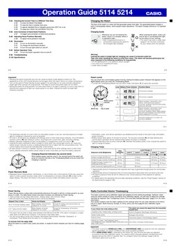 Casio Protrek 5114/5214 Manual | PDF | Watch | Compass