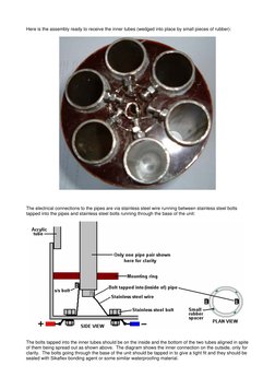 Here is the assembly ready to receive the inner tubes (wedged into place by small pieces of rubber): 
 
 
 
 
 
The electrica
