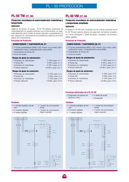 PL - 50 PROTECCION
PL-50 TM (27, 59) 
PL-50 VM (27, 59) 
10
Protección monofásica de sobre/subtensión instantánea y
temporiza