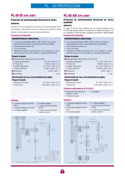 PL - 50 PROTECCION
Protección de sobreintensidad direccional dde neutro
Aplicación
El equipo PL-50 ID proporciona protección