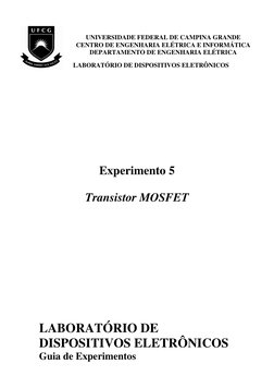 UNIVERSIDADE FEDERAL DE CAMPINA GRANDE 
CENTRO DE ENGENHARIA ELÉTRICA E INFORMÁTICA 
DEPARTAMENTO DE ENGENHARIA ELÉTRICA