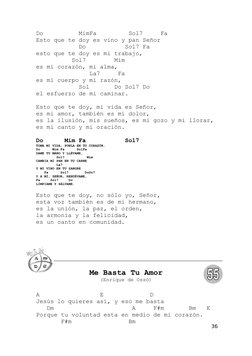 Do          MimFa         Sol7     Fa
Esto que te doy es vino y pan Señor
            Do           Sol7 Fa
esto que te doy es