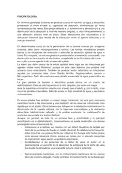 FISIOPATOLOGÍA 
 
En términos generales la diarrea se produce cuando el volumen de agua y electrolitos 
presentado al col