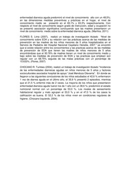 enfermedad diarreica aguda predominó el nivel de conocimiento  alto con un 48,5%; 
en las dimensiones medidas preventivas