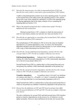 Database Systems: Instructor’s Guide - Part III
13.7
Describe the characteristics of a table in unnormalized form (UNF) and