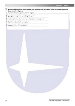 Test Unit 1 Level 2 1BAC | PDF | First Language | English Language