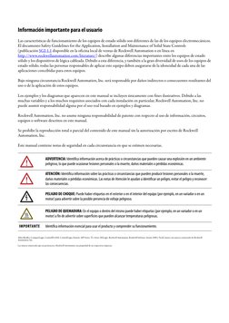 Información importante para el usuario
Las características de funcionamiento de los equipos de estado sólido son diferentes d