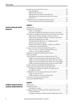 4
Publicación de Rockwell Automation 2097-UM002A-ES-P – Agosto 2011
Tabla de contenido
Especificaciones de señales de control