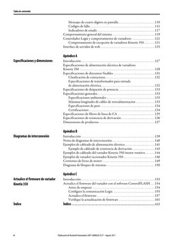6
Publicación de Rockwell Automation 2097-UM002A-ES-P – Agosto 2011
Tabla de contenido
Mensajes de cuatro dígitos en pantalla