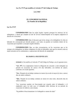 Modificación Artículo 177 Código Laboral | PDF | República Dominicana ...