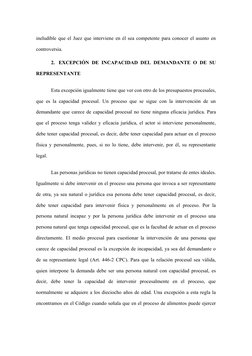 ineludible que el Juez que interviene en él sea competente para conocer el asunto en 
controversia.
2.   EXCEPCIÓN DE INCAPAC