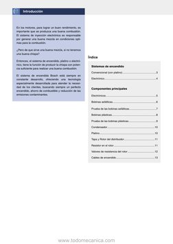 www.todomecanica.com
Introducción
Sistemas de encendido
Convencional (con platino) ..........................................
