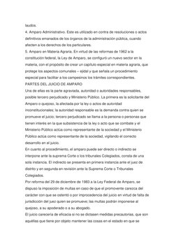 laudos.  
4. Amparo Administrativo. Este es utilizado en contra de resoluciones o actos 
definitivos emanados de los órganos