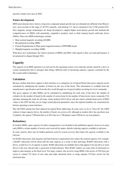 Hard disk drive
6
specifies similar error rates in 2005.
Future development
HDD areal densities have shown a long term compou