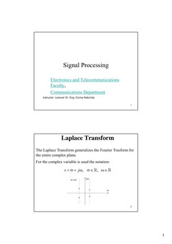 1
1
Signal Processing
Electronics and Telecommunications 
Faculty, 
Communications Department
Instructor: Lecturer Dr. Eng. C
