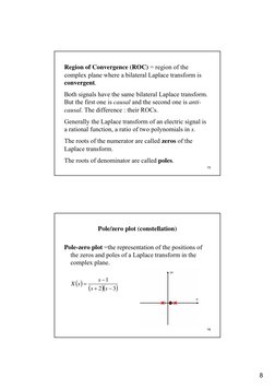 8
15
Region of Convergence (ROC) = region of the 
complex plane where a bilateral Laplace transform is 
convergent.
Both sign
