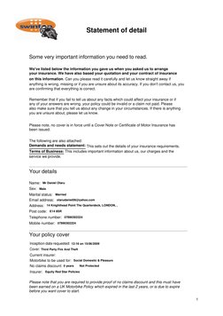 1
www.swinton.co.uk
Some very important information you need to read.
We've listed below the information you gave us when you