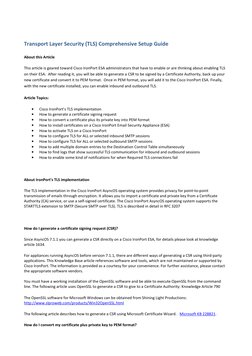Cisco ESA TLS Configuration Guide | PDF | Transport Layer Security ...
