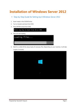 Step-by-Step Windows Server 2012 Installation | PDF | Operating System ...