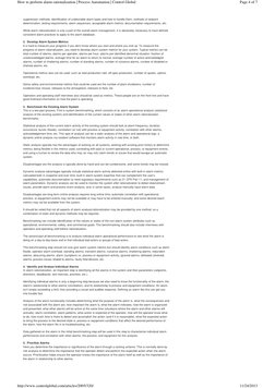 suppression methods, identification of undesirable alarm types and how to handle them, methods of setpoint
determination, tes