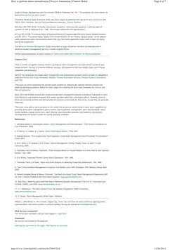 Guide to Design, Management and Procurement, EEMUA Publication No. 191." This guideline has some metrics for
good performance