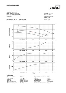 KSB Pump Data Sheet and Specifications | PDF | Pump | Mechanical ...