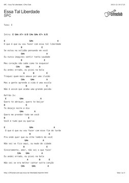 2013-12-19 17.23
SPC - Essa Tal Liberdade | Cifra Club
Sida 1 av 3
http://CIfraclub.com/spc/essa-tal-liberdade/imprimir.html