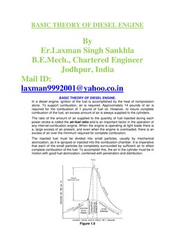 BASIC THEORY OF DIESEL ENGINE 
 
By 
Er.Laxman Singh Sankhla  
B.E.Mech., Chartered Engineer 
Jodhpur, India 
Mail ID: 
laxma