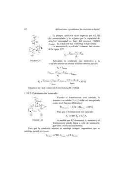 42
Aplicaciones y problemas de electrónica digital
IF
VF
+
-
+
-
VOL
R1
IOL
+VCC1
FIGURA 1.27.
La primera condición viene imp