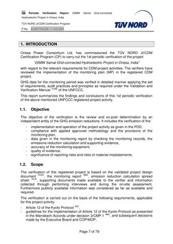 1st 
Periodic 
Verification 
Report: 
20MW 
Samal 
Grid-connected 
Hydroelectric Project in Orissa, India 
            
TÜV N