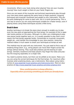 movements. What is your body doing when playing? How are your muscles 
moving? How much weight is there on your hand, fingers