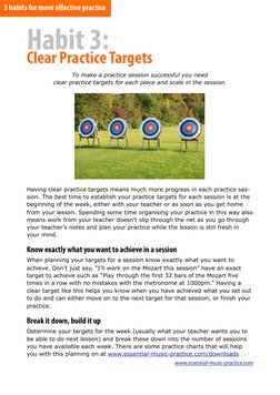 Habit 3: 
Clear Practice Targets
To make a practice session successful you need 
clear practice targets for each piece and sc