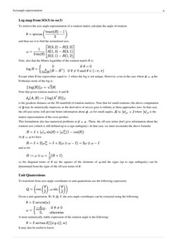 Axisangle representation
4
Log map from SO(3) to so(3)
To retrieve the axis-angle representation of a rotation matrix  (http: