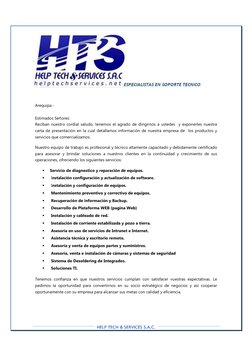 HELP TECH & SERVICES S.A.C.
HELP TECH & SERVICES S.A.C.
HELP TECH & SERVICES S.A.C.
HELP TECH & SERVICES S.A.C.