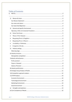 pg. 1                                                           BRCM College of Business Administration 
Table of Contents