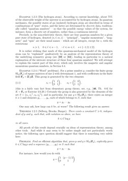 Example 1.2.3 (The hydrogen atom). According to current knowledge, about 75%
of the observable weight of the universe is acco