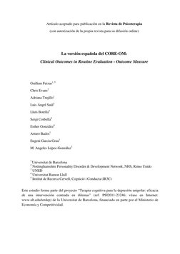 Artículo aceptado para publicación en la Revista de Psicoterapia 
(con autorización de la propia revista para su difusión o