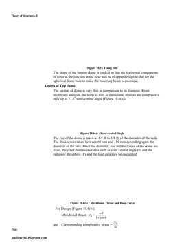 200 
 
Theory of Structures-II 
 
 
 
 
 
 
 
 
 
Figure 10.5 : Fixing Size 
The shape of the bottom dome is conical so t