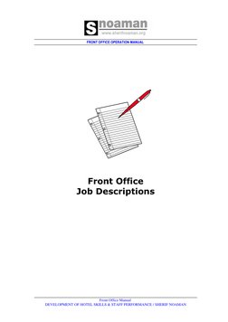 Front Office Operations Manual | PDF | Career & Growth