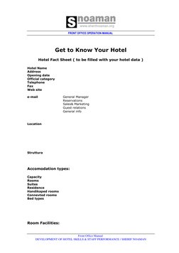 Front Office Operations Manual | PDF | Career & Growth