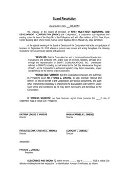 Board Resolution | PDF | Finance & Money Management