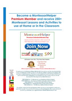 Become a MontessoriHelper
Premium Member and receive 250+ 
Montessori Lessons and Activities to 
use at Home or in the Classr