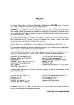 PRÓLOGO 
 
 
 
El Instituto Colombiano de Normas Técnicas y Certificación, ICONTEC, es el organismo 
nacion