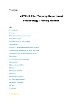 洋書 Phraseology ICAO Phraseology Training Manual | PDF | Transponder (Aeronautics