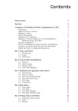 Contents
Notice of  Issue
5
Foreword
6
A Summary of  the Health and Safety in Employment Act 1992
7
Regulations
7
Approved Co